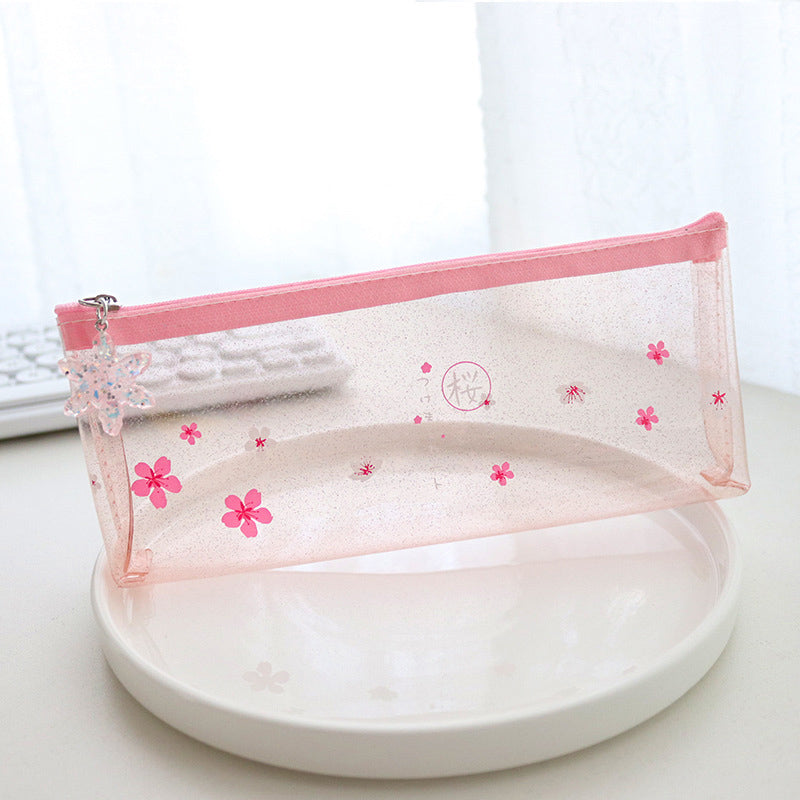Pinky Sakura Blossom Translucent Pencil Case, C / Clear