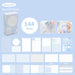 Blue boxed index card set with 144 sheets, 125x75mm cards and sixteen pre-printed planner layouts