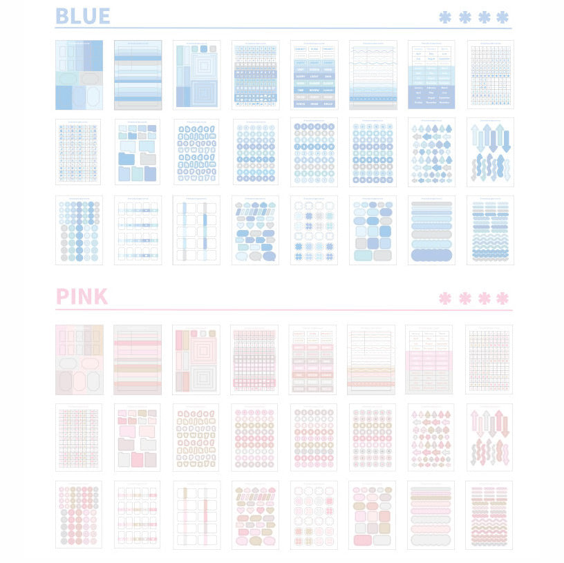 Planwith Logical Writeable Index Tabs & Transparent Sticky Notes Set