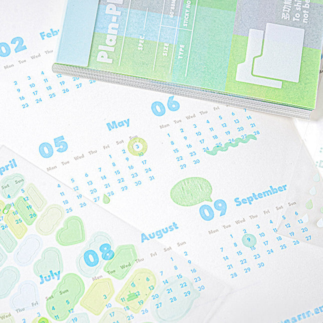 Planwith Logical Writeable Index Tabs & Transparent Sticky Notes Set