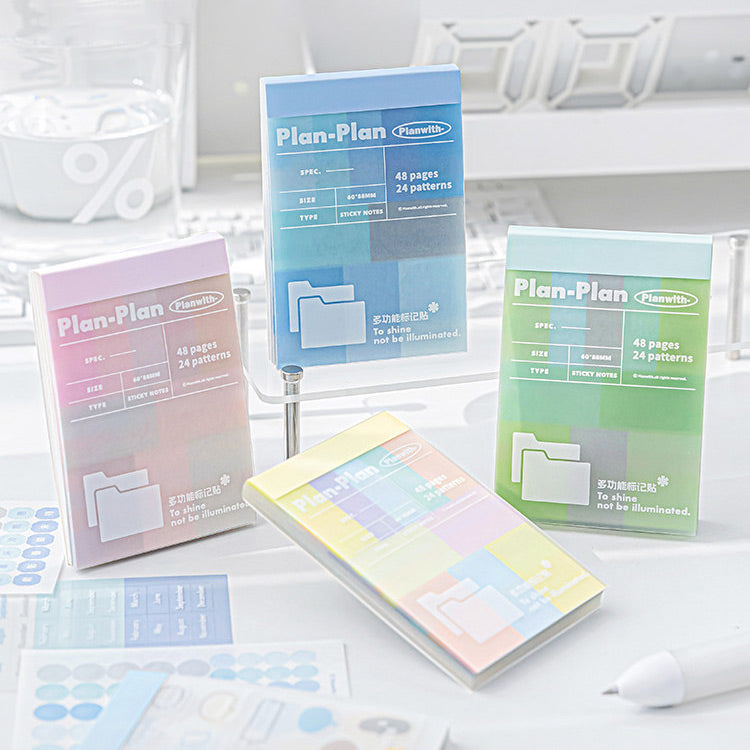 Planwith Logical Writeable Index Tabs & Transparent Sticky Notes Set