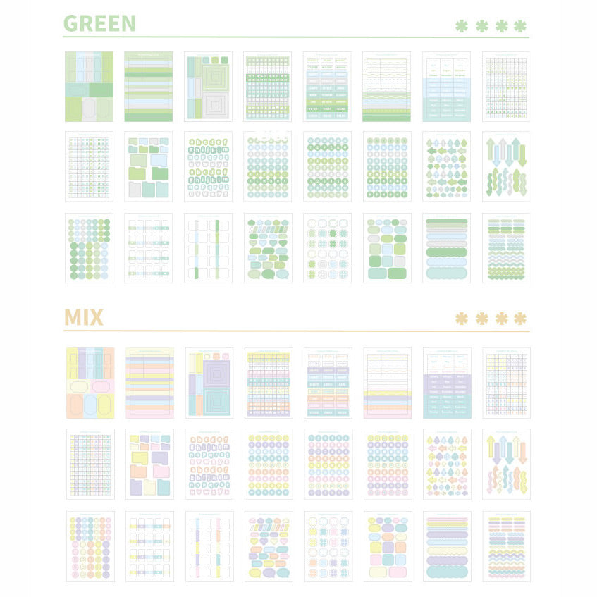 Planwith Logical Writeable Index Tabs & Transparent Sticky Notes Set