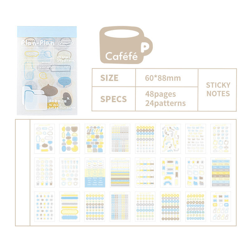 Planwith Logical Writeable Index Tabs & Transparent Sticky Notes Set