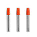 Three clear STABILO 1.4mm lead refill tubes with orange caps