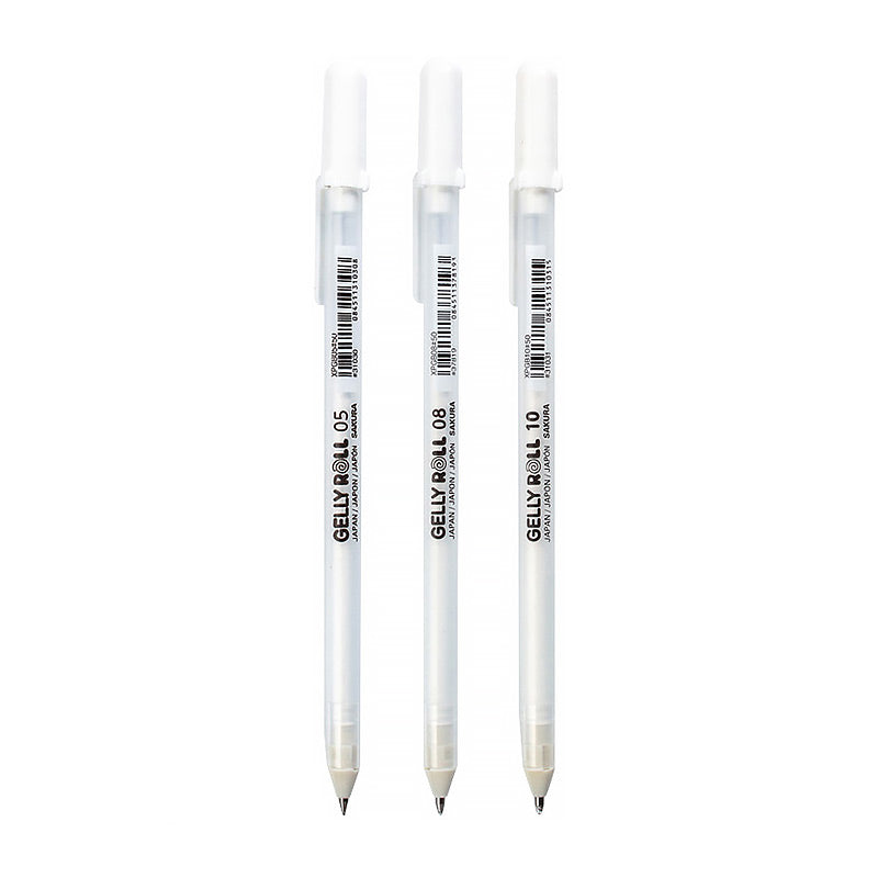 Sakura Gelly Roll White Gel Set, White Set / Without Box, Gel Pen