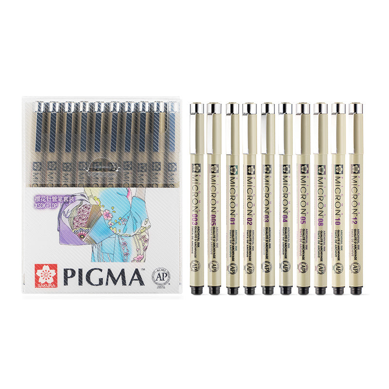 Sakura Pigma Micron Ultra-fine Black Ink Pen / Set, XSDK-10P