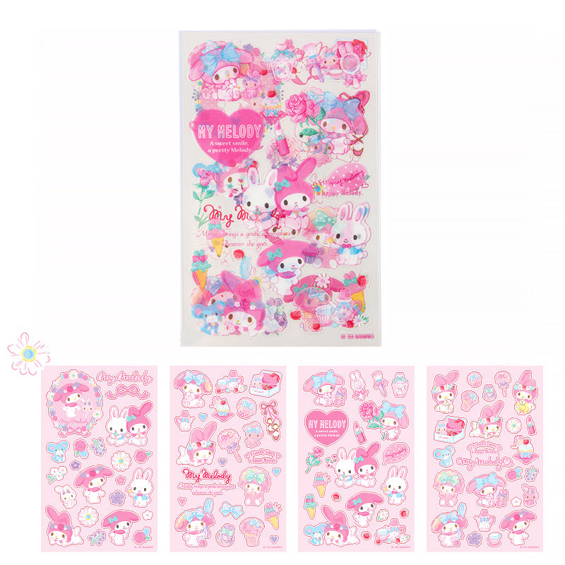 Sanrio Top Characters Clear Stickers 120 Pcs Set, My Melody