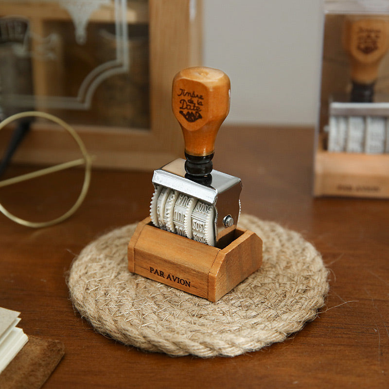 Rubber Date Stamp, Brown, Stamp