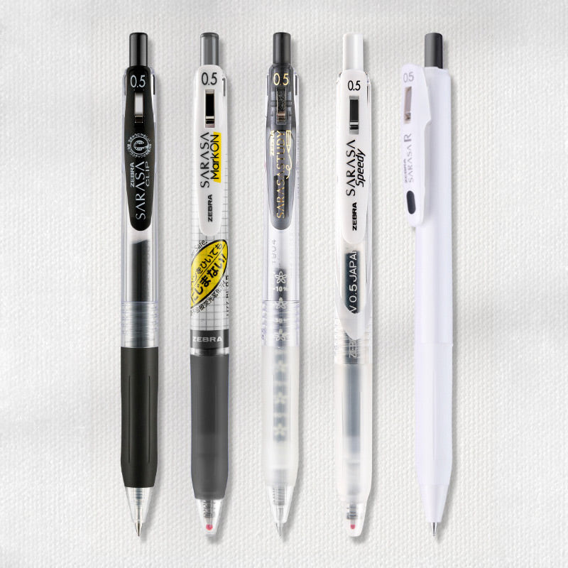Essential 5 Pcs Five Zebra Sarasa Clip Mark ON Study Speedy and R 0.5mm pens