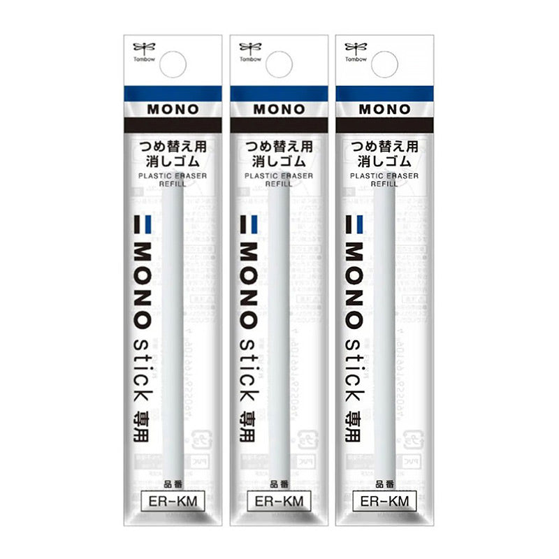 Tombow MONO Stick Eraser & Refill [3 Refills Set] White Core / Refill (3-Pack)