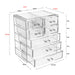 Transparent Acrylic Stationery Organizer With Handle, 5 Levels 7 Drawers