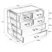 Transparent Acrylic Stationery Organizer With Handle, 4 Levels 6 Drawers