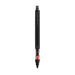 Black Uni Kuru Toga 0.5 mm pencil (M5-452) with black uni KURU TOGA clip and clear orange engine grip.