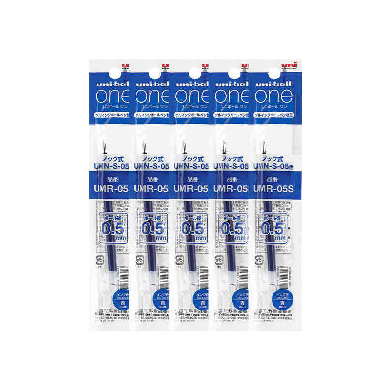 Uni-ball One Gel Pen 0.38 / 0.5mm / Refill, Blue Refill x 5 / 0.5mm, Gel Pen