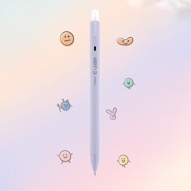 Pastel purple C-JJ20 retractable gel pen with a 0.5mm tip and black ink