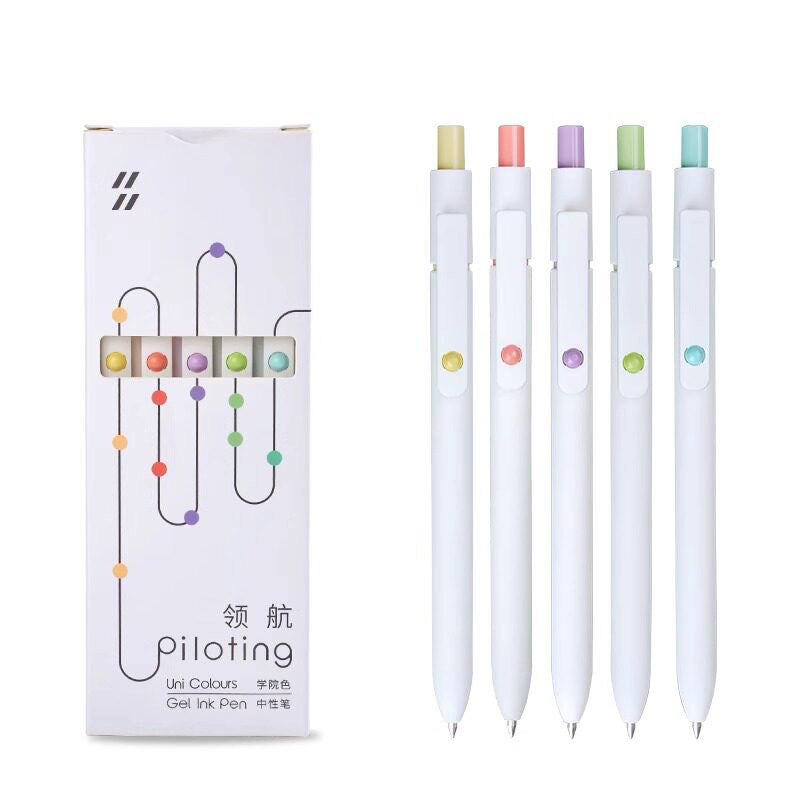 ZENNYTH Piloting Gel Pen 0.5mm 5 Pcs Set, Uni