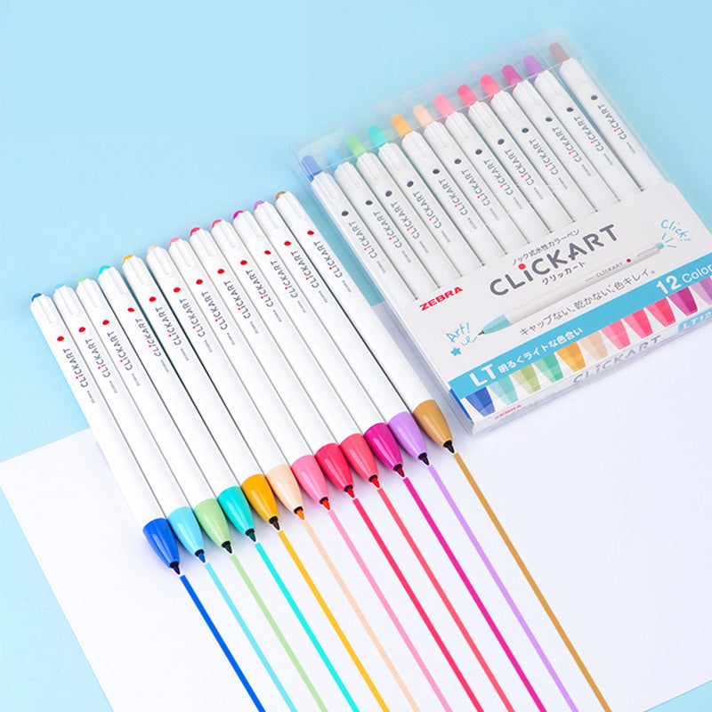 Zebra CLiCKART Retractable Felt Tip Marker Set