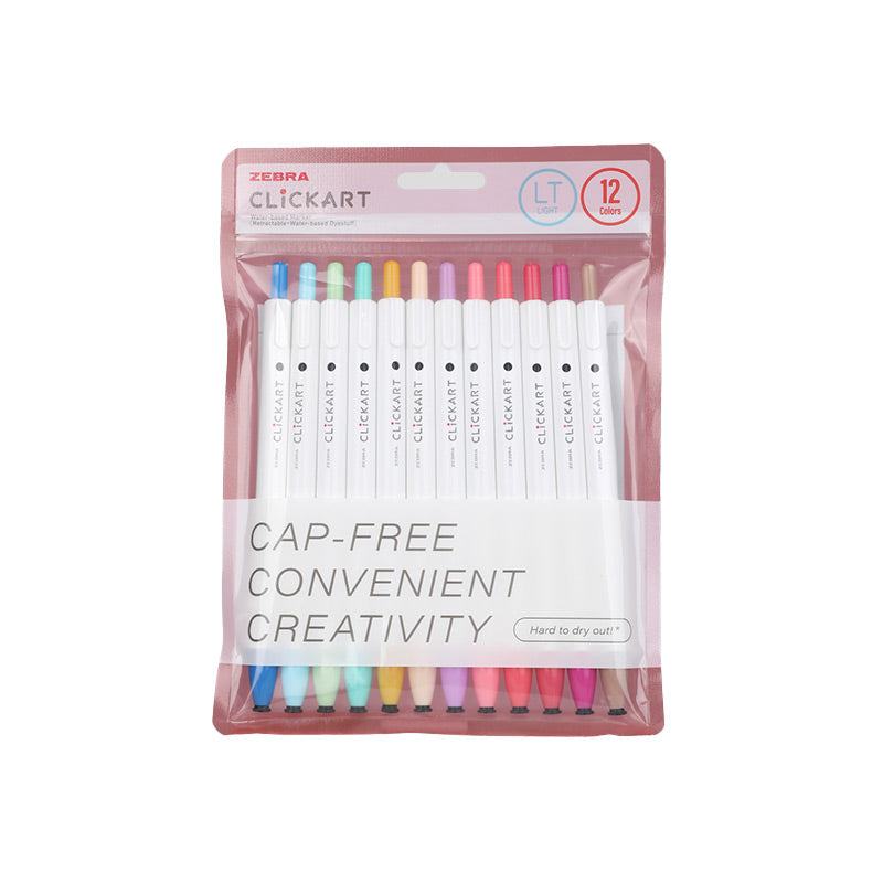 Zebra CLiCKART Retractable Felt Tip Marker Set