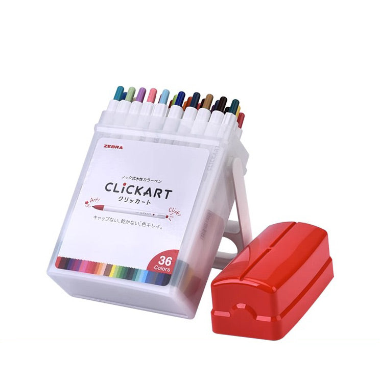 Zebra CLiCKART Retractable Felt Tip Marker Set
