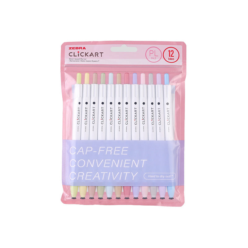 Zebra CLiCKART Retractable Felt Tip Marker Set