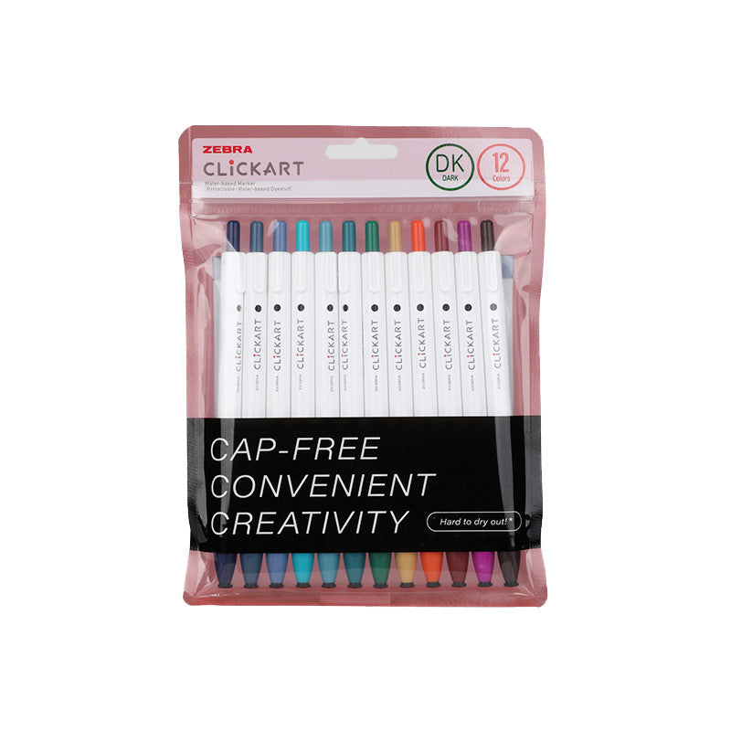 Zebra CLiCKART Retractable Felt Tip Marker Set