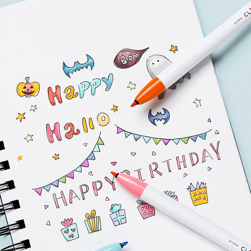 Zebra CLiCKART Retractable Felt Tip Marker Set