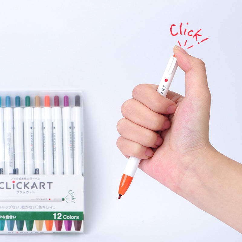 Zebra CLiCKART Retractable Felt Tip Marker Set