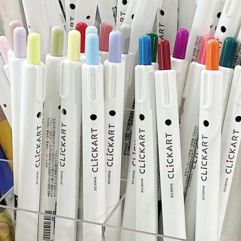Zebra CLiCKART Retractable Felt Tip Marker Set
