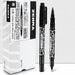 Zebra Mckee Double-Sided Extra Fine Permanent Refillable Marker / Pack, Black / 10 Pcs