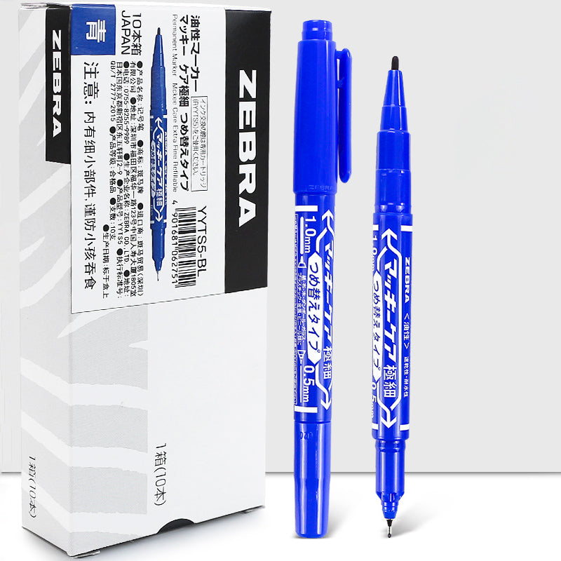 Zebra Mckee Double-Sided Extra Fine Permanent Refillable Marker / Pack, 
