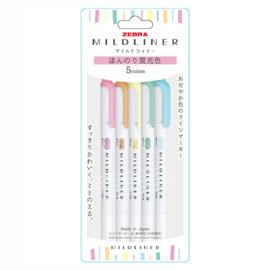 Zebra Mildliner Double Ended Highlighters Fine Bold 3 / 4 / 5 / 25 Colors Set Slight Fluorescent  ほんのり蛍光色 / Bag