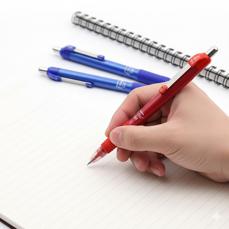 Zebra Pen Z-Grip Retractable Ballpoint Pen 0.5mm 3 Pcs Pack