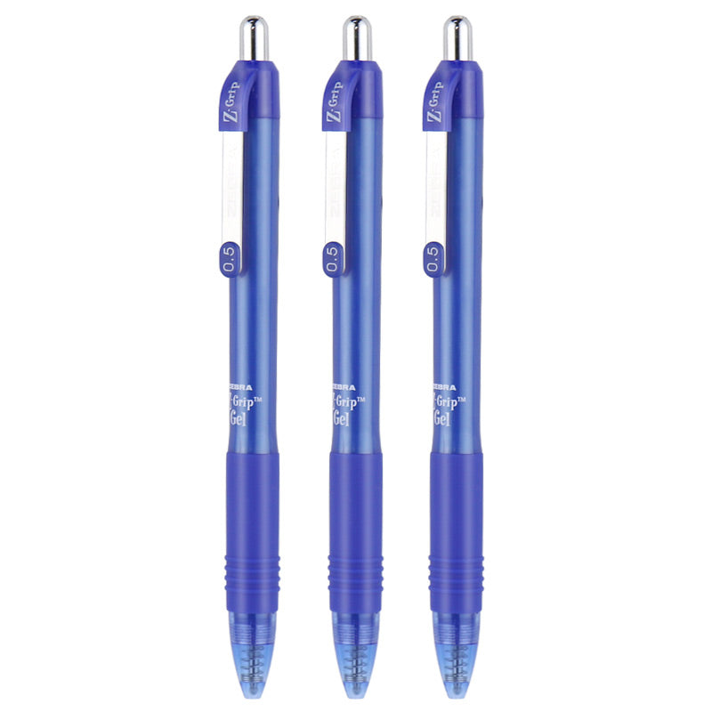 Zebra Pen Z-Grip Smooth 3er-Pack – Glam Blue Marble Design, Glatt Schreibende Kugelschreiber