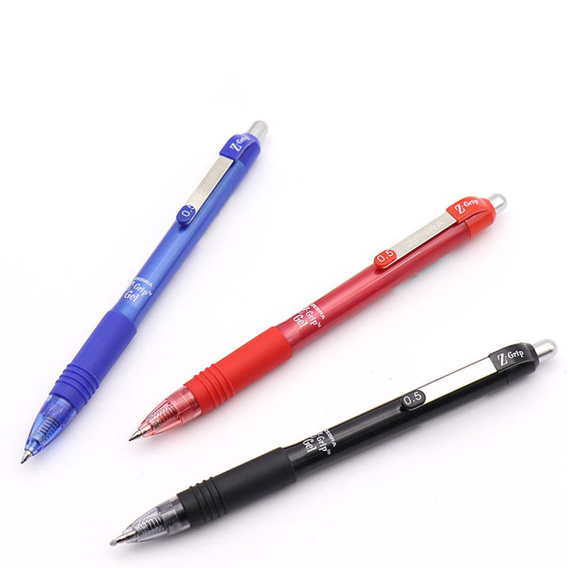 Zebra Pen Z-Grip Retractable Ballpoint Pen 0.5mm 3 Pcs Pack