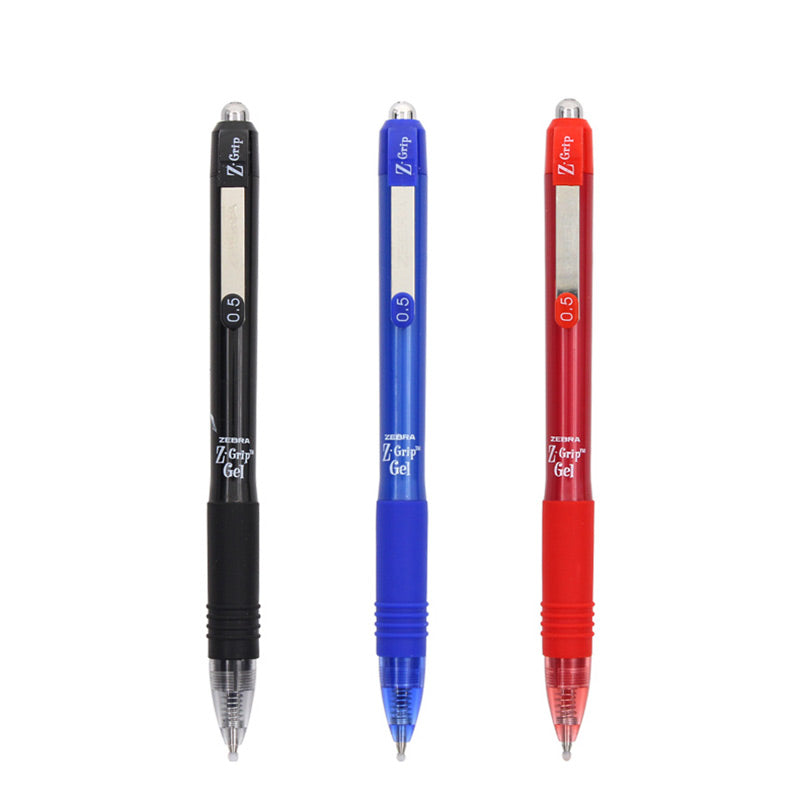 Zebra Pen Z-Grip Retractable Ballpoint Pen 0.5mm 3 Pcs Pack