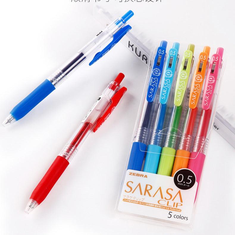 ZEBRA SARASA CLIP Retractable Gel Ink Pen 0.5mm [3 / 5 / 10 / 20-Colors Box Pack]