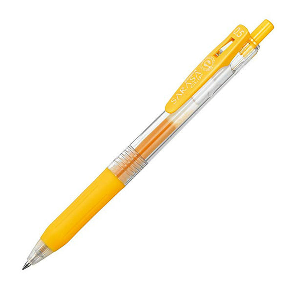 Zebra Sarasa Clip Retractable Gel Ink Pen 0.5mm 20 Colors, Yellow