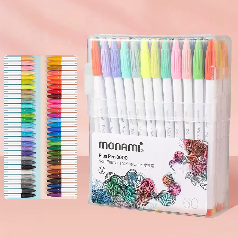 monami Plus Pen 3000 Marker 12/34/36/48/60 Colors Set