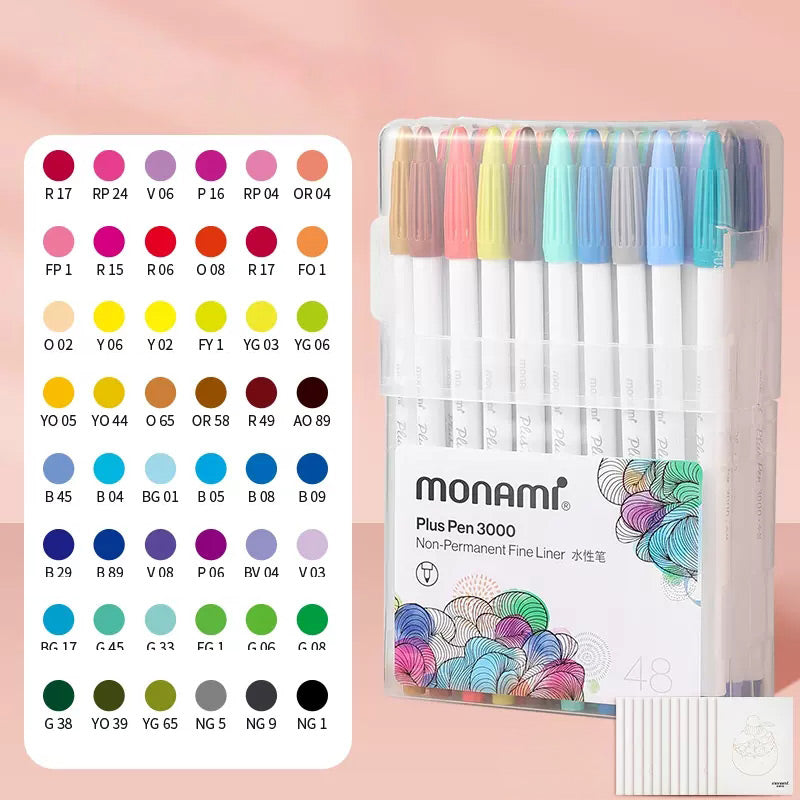 monami Plus Pen 3000 Marker 12/34/36/48/60 Colors Set