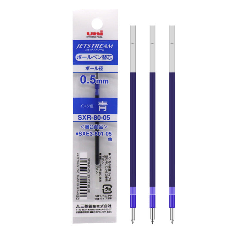 uni Jetstream New 3-Color Ballpoint Multi Pen and Refill