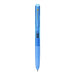 Light blue transparent-barrel uni-ball Signo RT1 UMN-155 retractable gel pen with a light blue grip