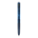 Ink blue transparent-barrel uni-ball Signo RT1 UMN-155 retractable gel pen with a navy rubber grip