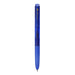 Blue transparent-barrel uni-ball Signo RT1 UMN-155 retractable gel pen with a blue rubber grip