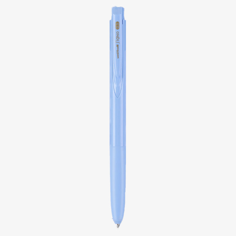Hyacinth blue pastel uni-ball Signo RT1 UMN-155 retractable gel pen with a solid-color barrel and black ink