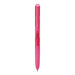 Pink transparent-barrel uni-ball Signo RT1 UMN-155 retractable gel pen with a pink rubber grip