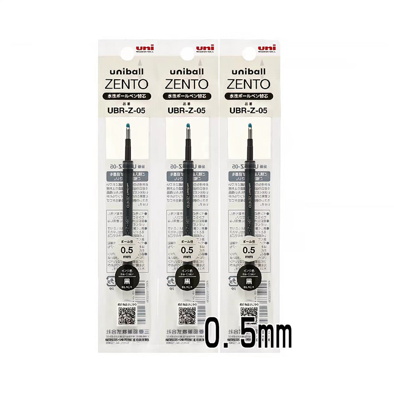 uniball ZENTO Basic Model Soft-Touch Water-Based Gel Pen & Refill 0.5mm 3 Refill (Black)