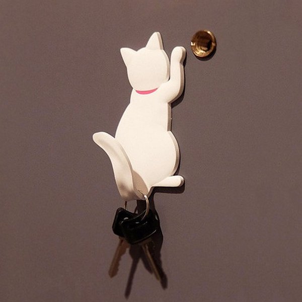 Creative and practical cartoon cat sticky hook cute stainless