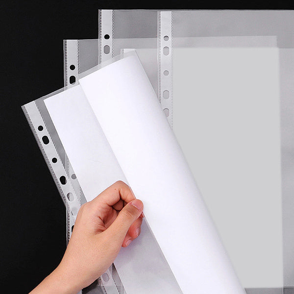 Clear Plastic Punched Pocket For Ring Binder Folder A5/A4, 4