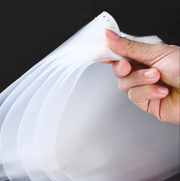 A4 Clear Plastic Punched Pocket For Ring Binder Folder, 4 Thickness Set