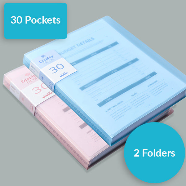 A4 Presentation Display Book 2 Folder Set 30/60/80/100 Pockets — A Lot Mall
